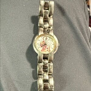 Disney Silver Watch with Red Accents